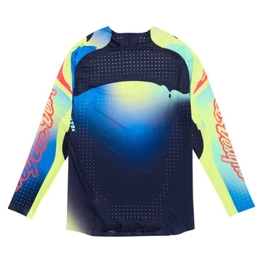 Troy Lee Designs Spring 2025 MX Jersey SE ULTRA Drip Jersey Glo Yellow Dark Navy