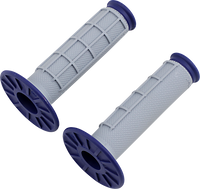 Renthal Dual Layer Soft Full Waffle Grey Blue Grips Motocross Enduro