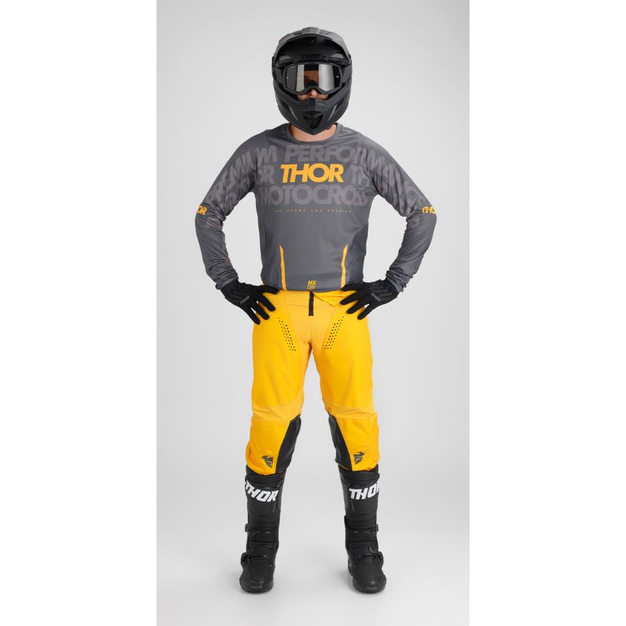 Thor Pulse Mono Dark Grey Yellow Motocross Combo Kit CLEARANCE