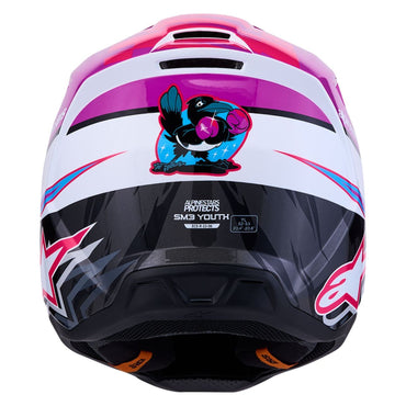 Alpinestars 2027 S-M3 Youth Falcon MX Helmet Purple White Black Pink