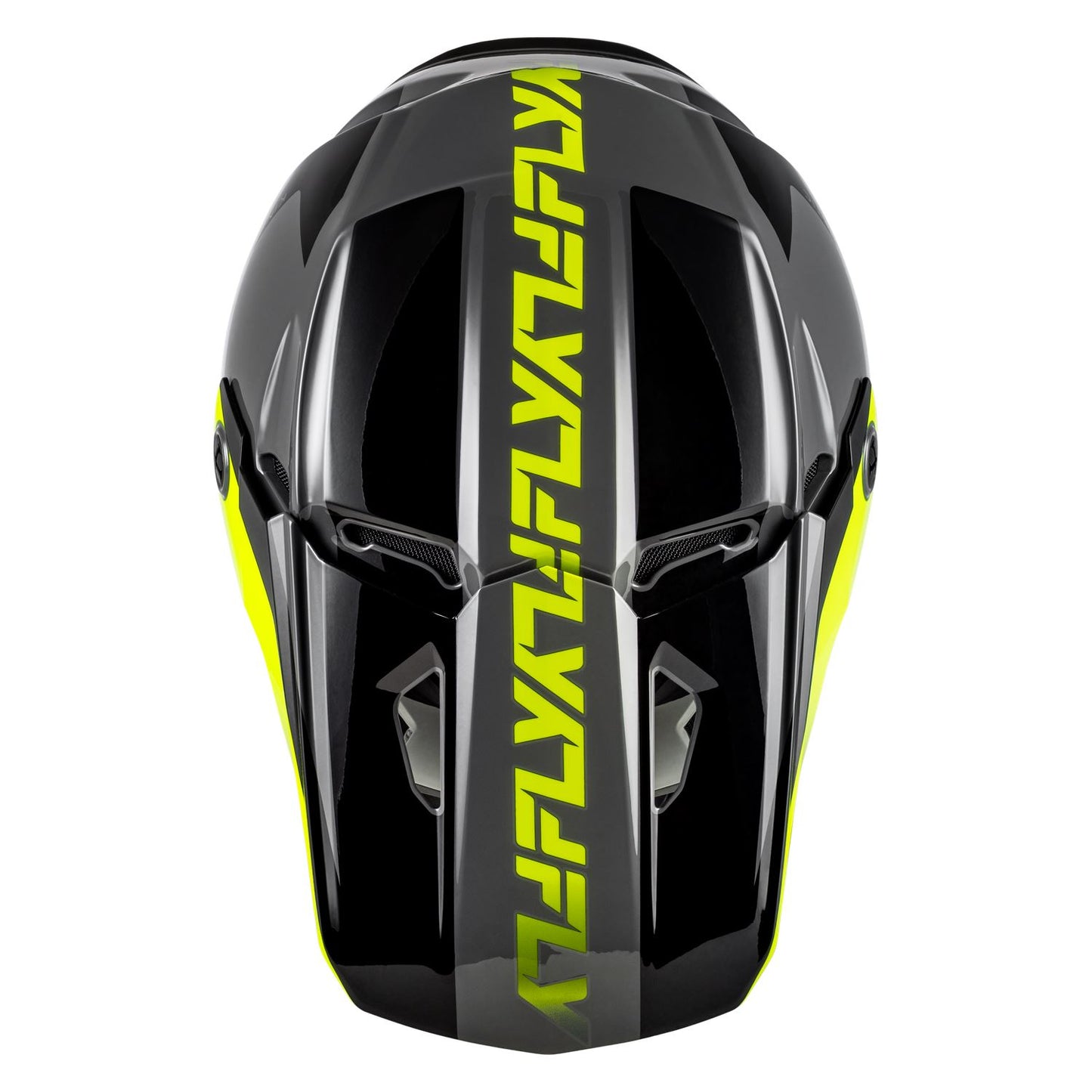 Fly Racing 2026 Motocross Helmet Kinetic Crest Grey Black Hi-Vis