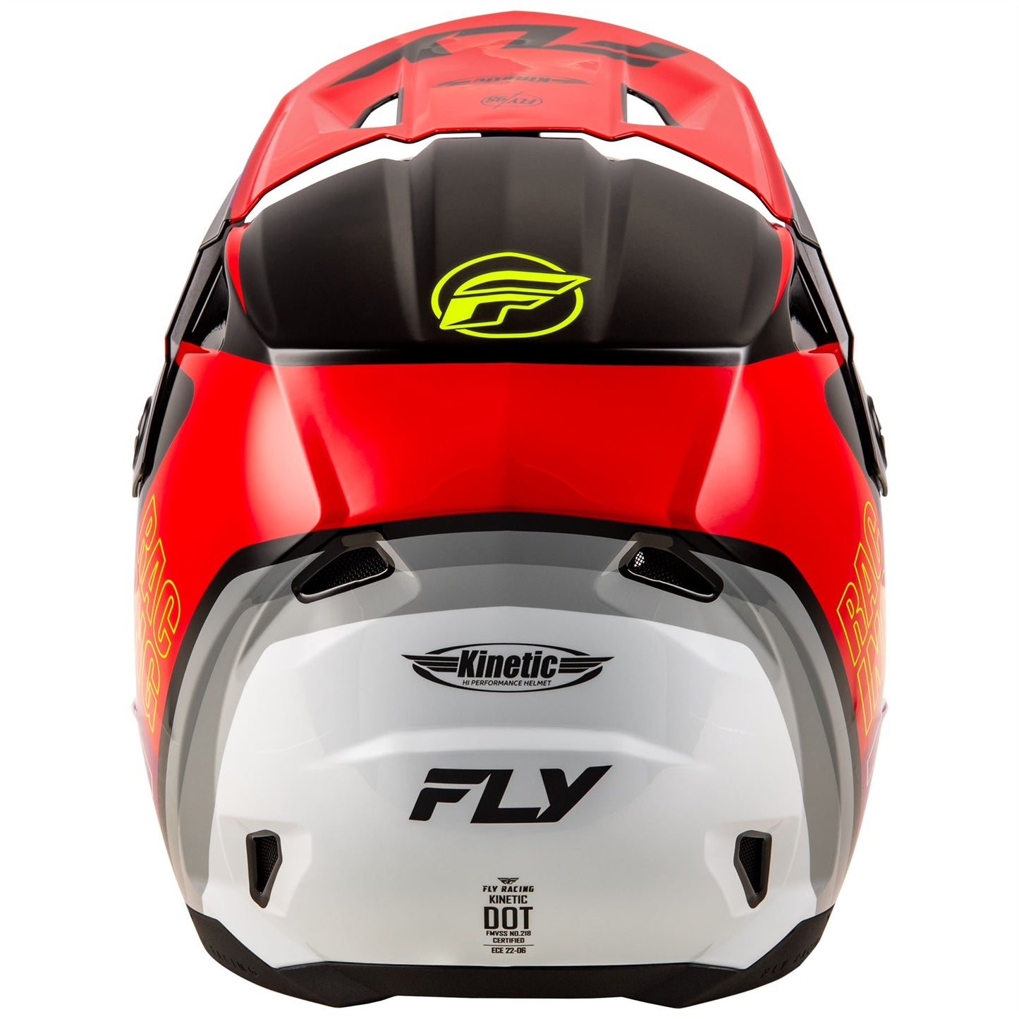 Fly Racing 2025 Kinetic Rally Motocross Helmet Red Black White