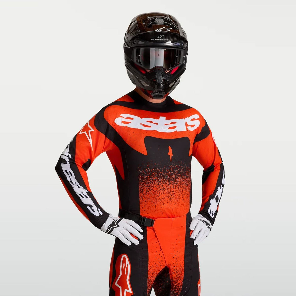 Alpinestars 2027 Techstar Swan MX Fire Red White Lavender Black MX Jersey
