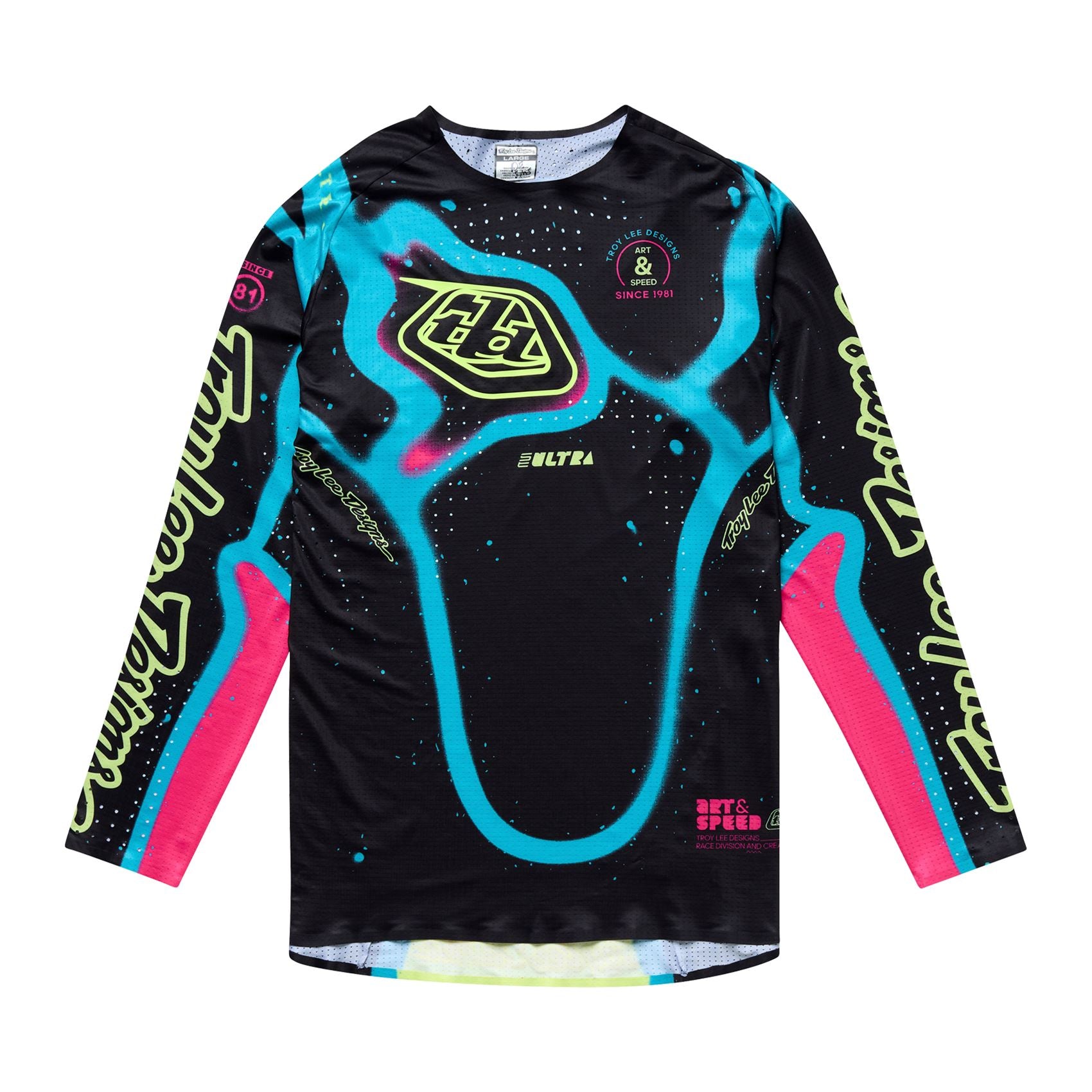 Troy Lee 2026 Motocross Jersey SE Ultra Membrane Black Glo Yellow