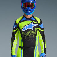 Alpinestars 2026 Techstar Nomur Motocross Jersey Dark Navy Yellow Flo Blue