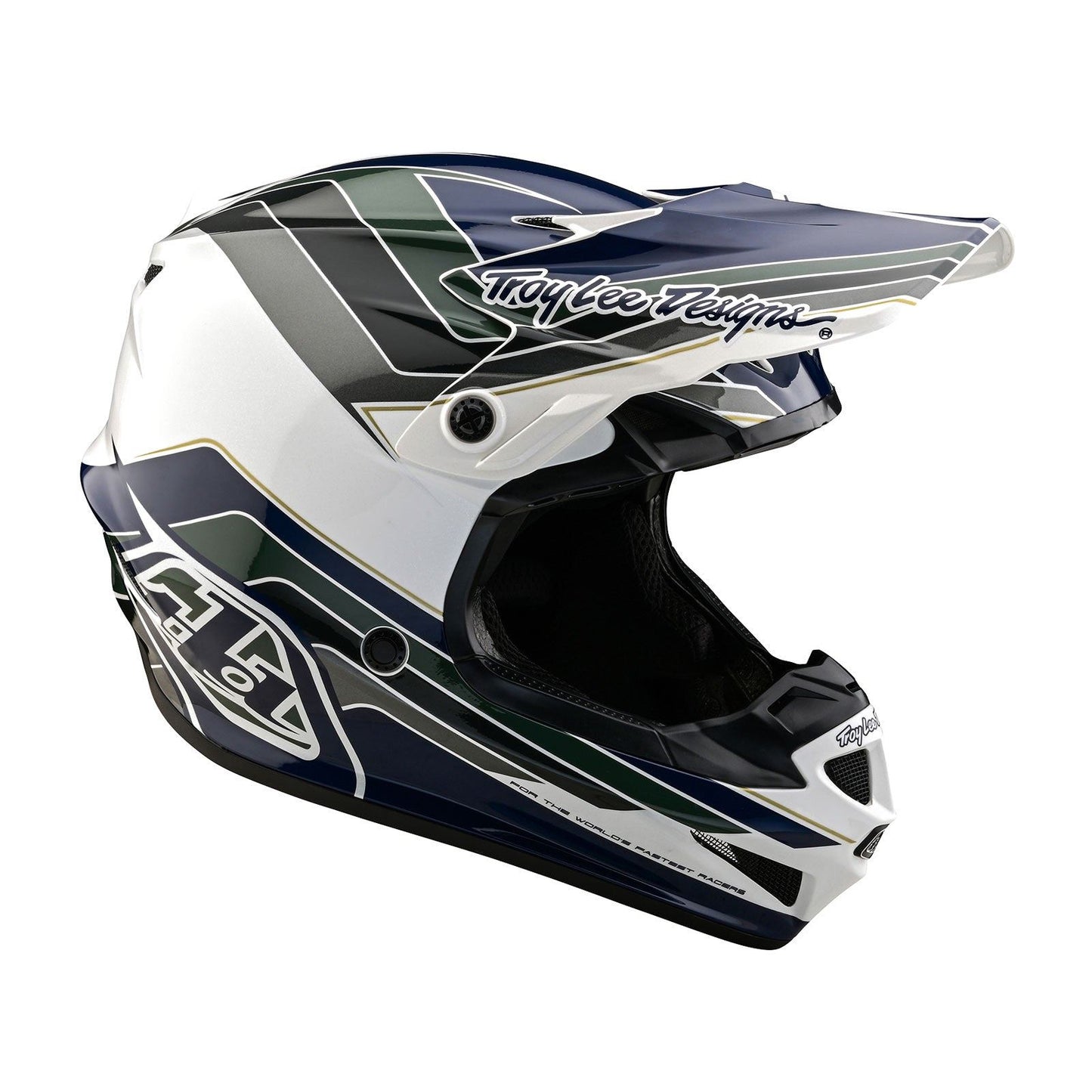 Troy Lee Designs 2025 Motocross Helmet SE4 Polyacrylite Block Charcoal Navy