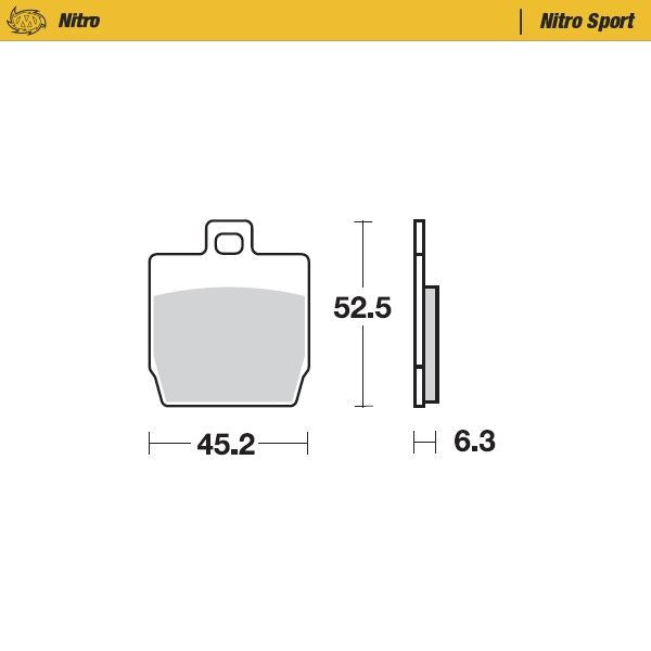 Moto-Master Rear Nitro Sport Sintered Brake Pads For Yamaha YQ Aerox 50 1997-2012