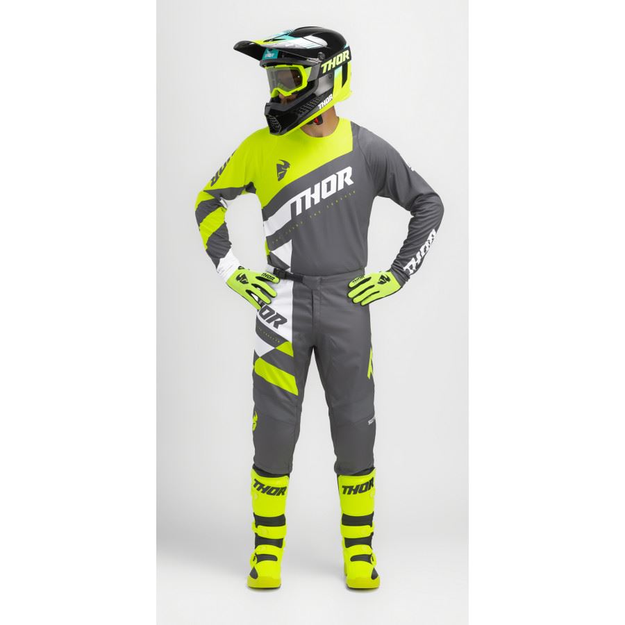 Thor 2025 Sector Checker Charcoal Acid Motocross Combo Kit