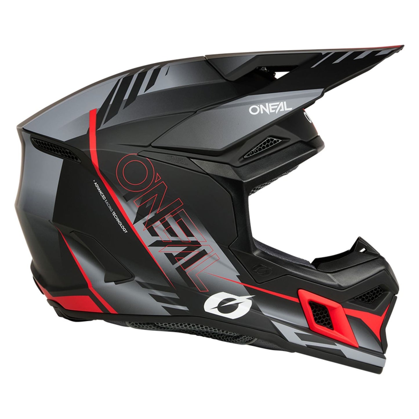 O'Neal 2026 3 SRS Haze Black Grey Red Helmet