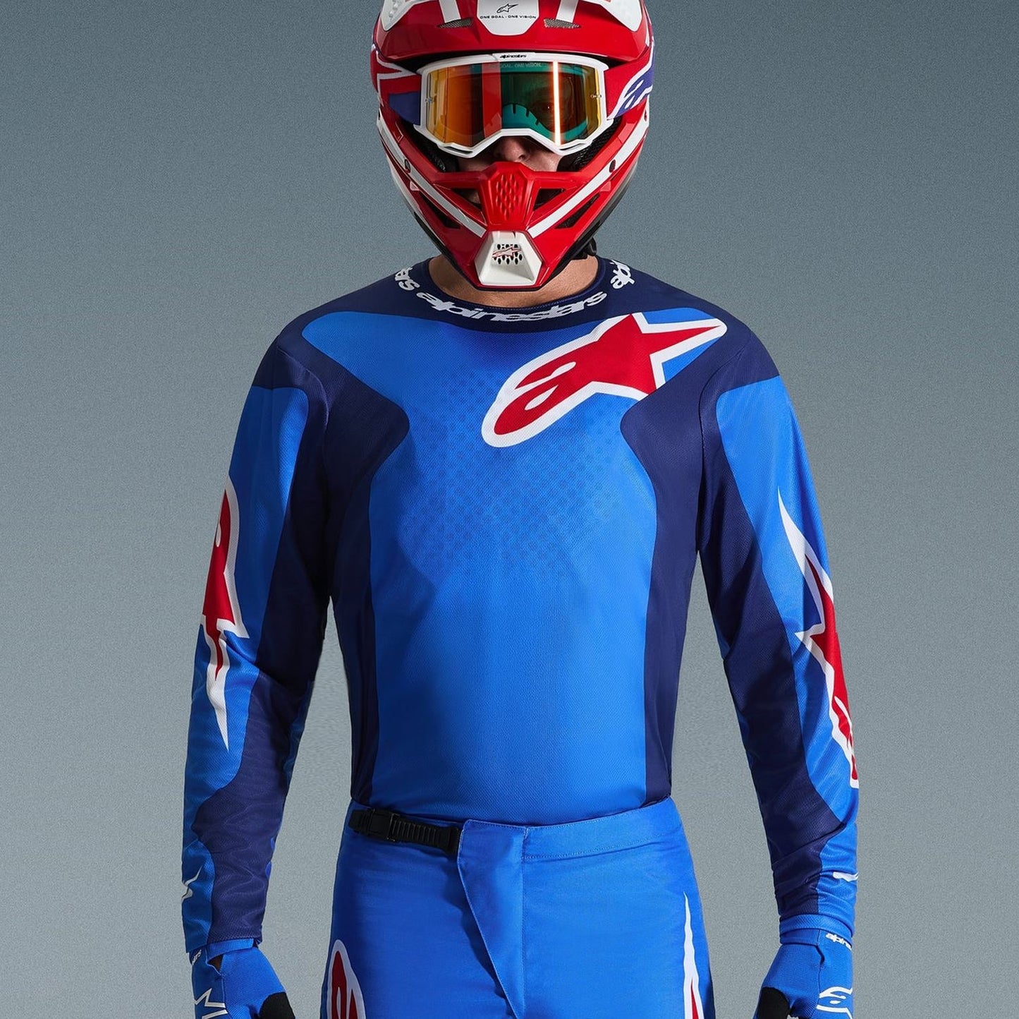 Alpinestars 2026 Fluid Grid Motocross Combo Kit Blue Red