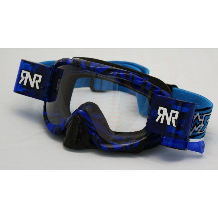 RNR Hybrid Wild Blue/Black Fully Loaded Goggle Roll Off And Tear Off