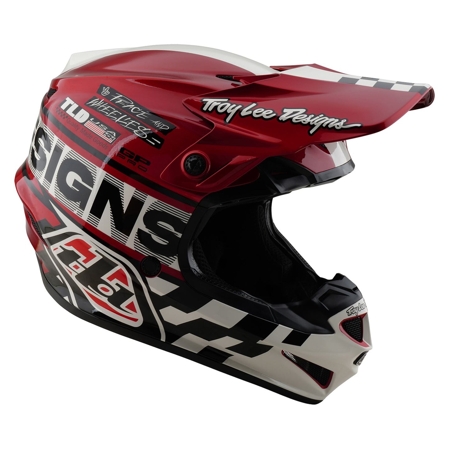 Troy Lee Designs Spring 2025 MX Helmet GP PRO Youth Fifty-50 White Red