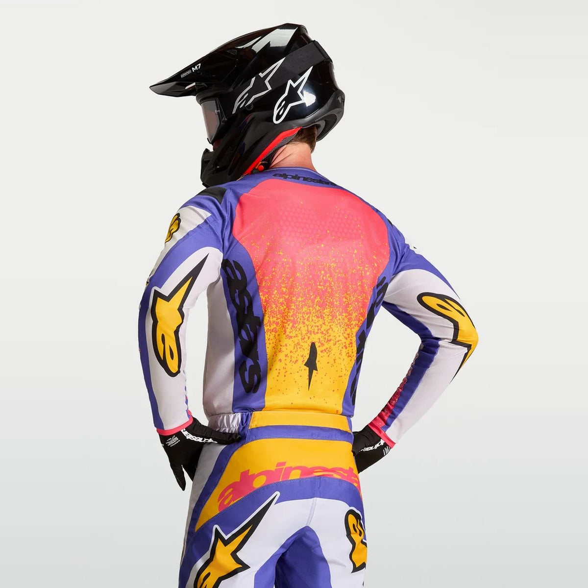 Alpinestars 2027 Fluid Drag MX Jersey Light Lilac Blue Iris Gold