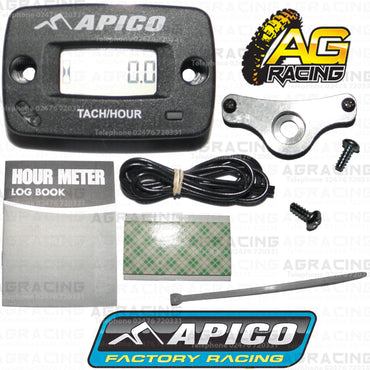 Apico Hour Meter Tachmeter RPM With Bracket Motocross Enduro Motorcycle ATV