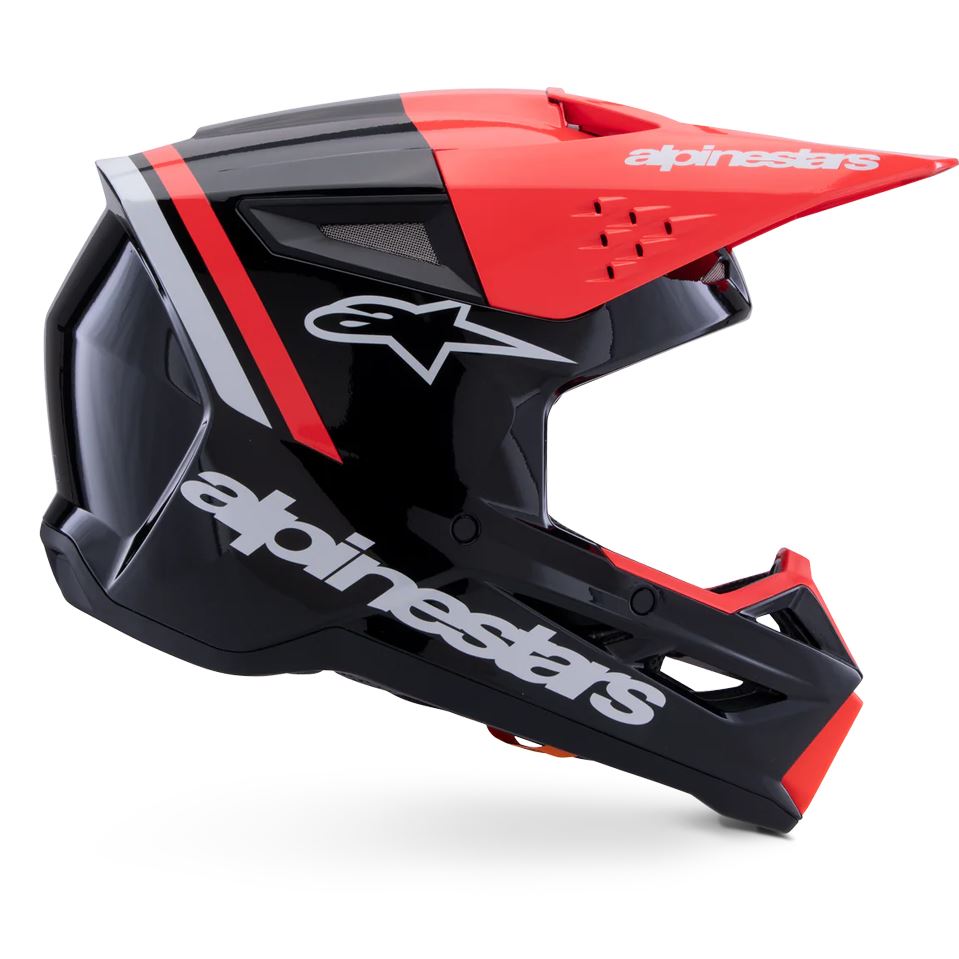 Alpinestars 2026 SM3 Radium Motocross Helmet Black Red Flo White