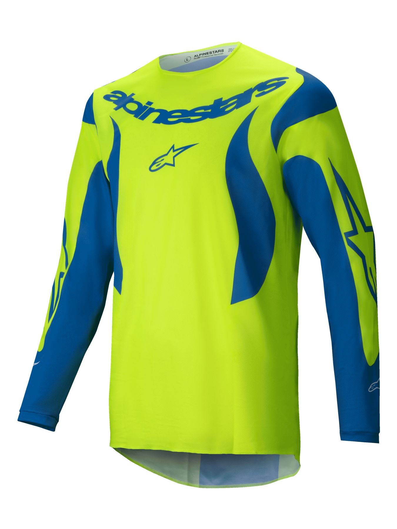 Alpinestars 2025 Fluid Haul Motocross Jersey Yellow Fluo Blue