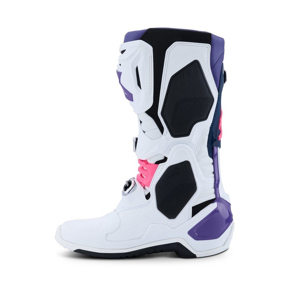 Alpinestars 2026 Tech 10 MX Boots White Violet Navy Blue Pink Flo