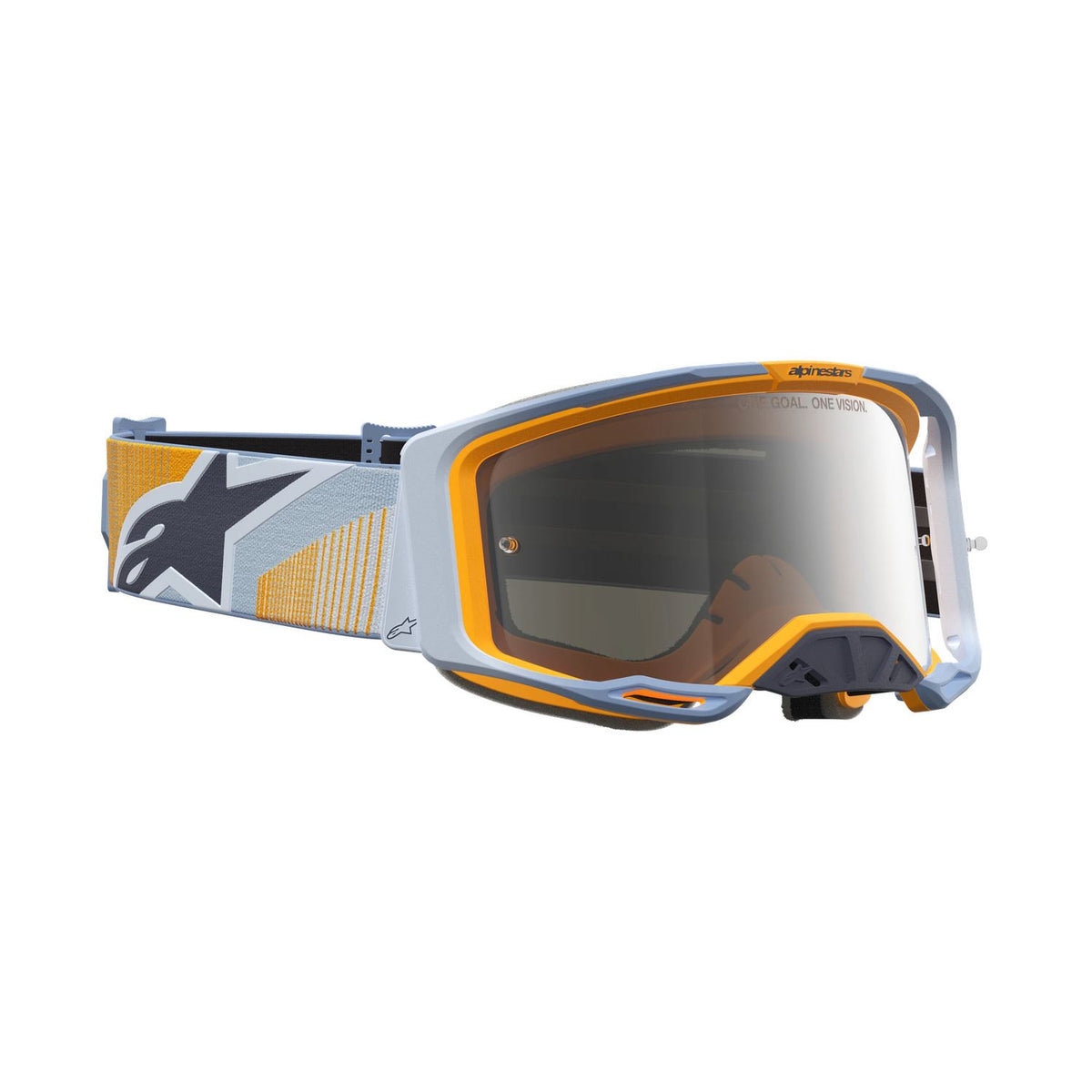 Alpinestars 2027 Vision 8 Maven MX Goggles Dust Blue Orange Mirror Silver