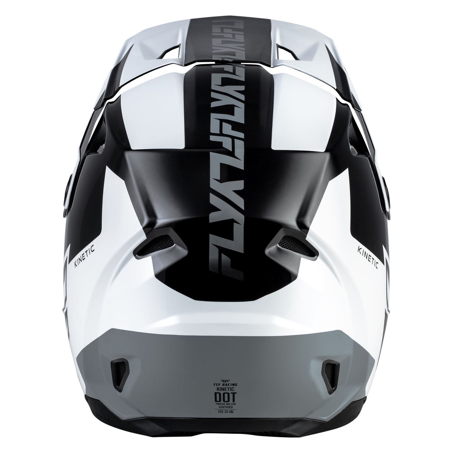 Fly Racing 2026 Motocross Helmet Kinetic Crest Black White Grey