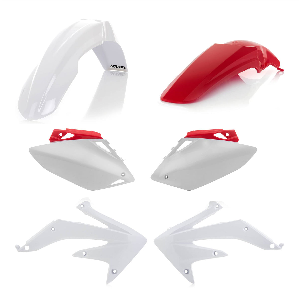 Acerbis Plastic Kit Red White For HONDA CRF 450 R 2007-2008