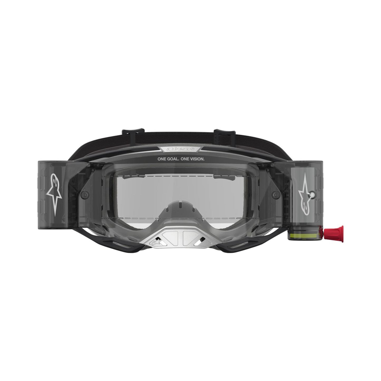 Alpinestars 2027 Vision 8 Amber Roll Off MX Goggles Black Silver Clear