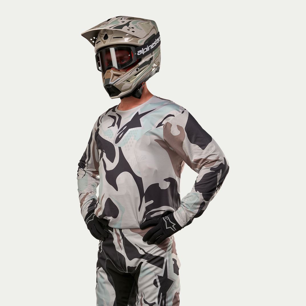 Alpinestars 2024 Racer Tactical Motocross Combo Kit Pants & Jersey Iron Camo Cast Grey Clearance