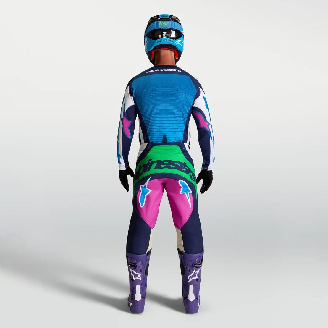 Alpinestars 2027 Techstar Maven MX Combo Kit White Blithe Blue Green Fluo