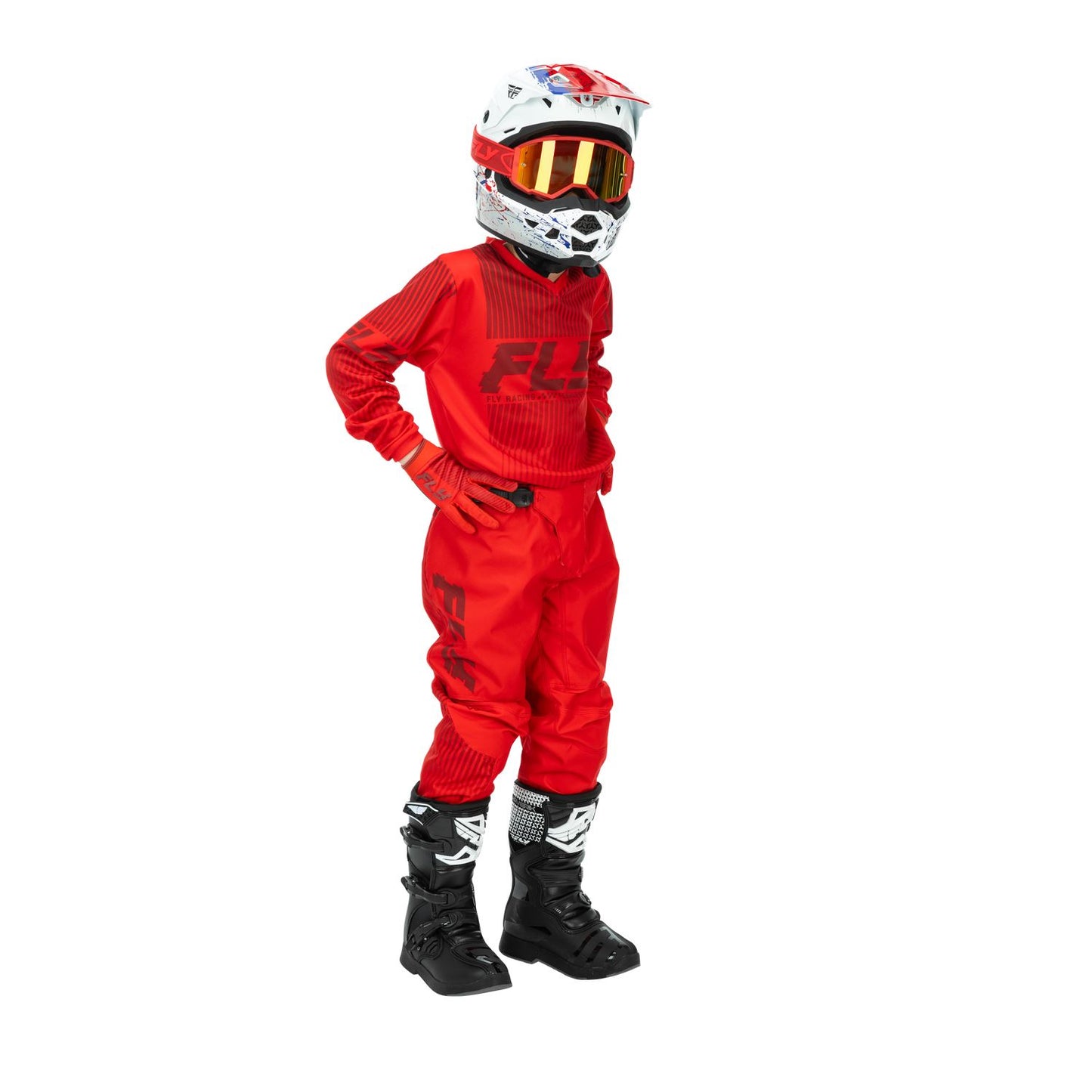 Fly Racing 2026 Motocross Combo Kit F-16 Youth  Red