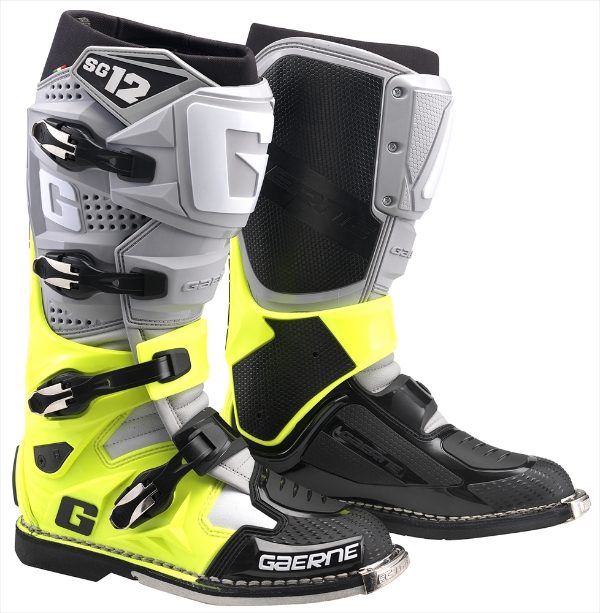 Gaerne SG12 Motocross Boots Grey Flo Yellow