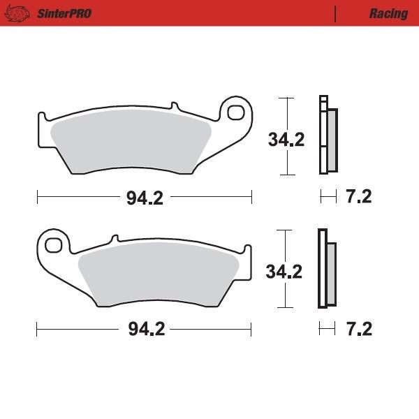 Moto-Master Front Left Pro Racing Sintered Brake Pads For Yamaha YZ 250 1998-2007