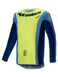 Alpinestars 2025 Techstar Melt Motocross Jersey Yellow Flou Blue