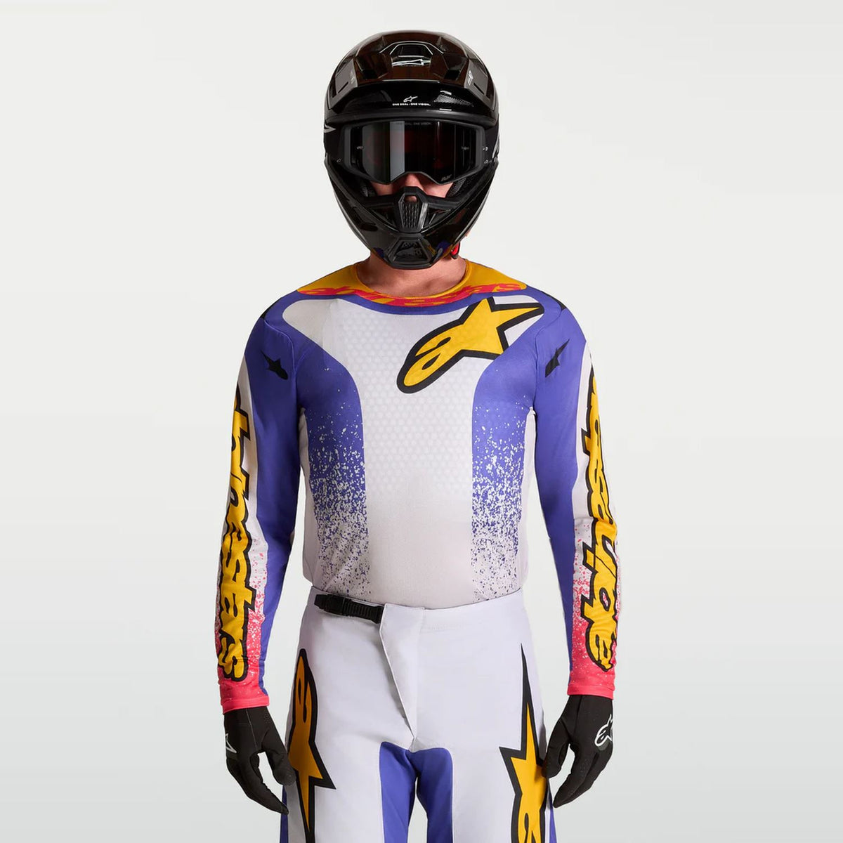 Alpinestars 2027 Fluid Drag MX Jersey Light Lilac Blue Iris Gold