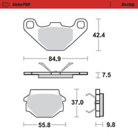 Moto-Master Rear Pro Racing Sintered Brake Pads For TM Racing E/XC &amp; MX 125 1990-1992