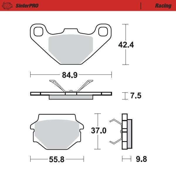 Moto-Master Rear Pro Racing Sintered Brake Pads For Husqvarna WR 260 1990-1991