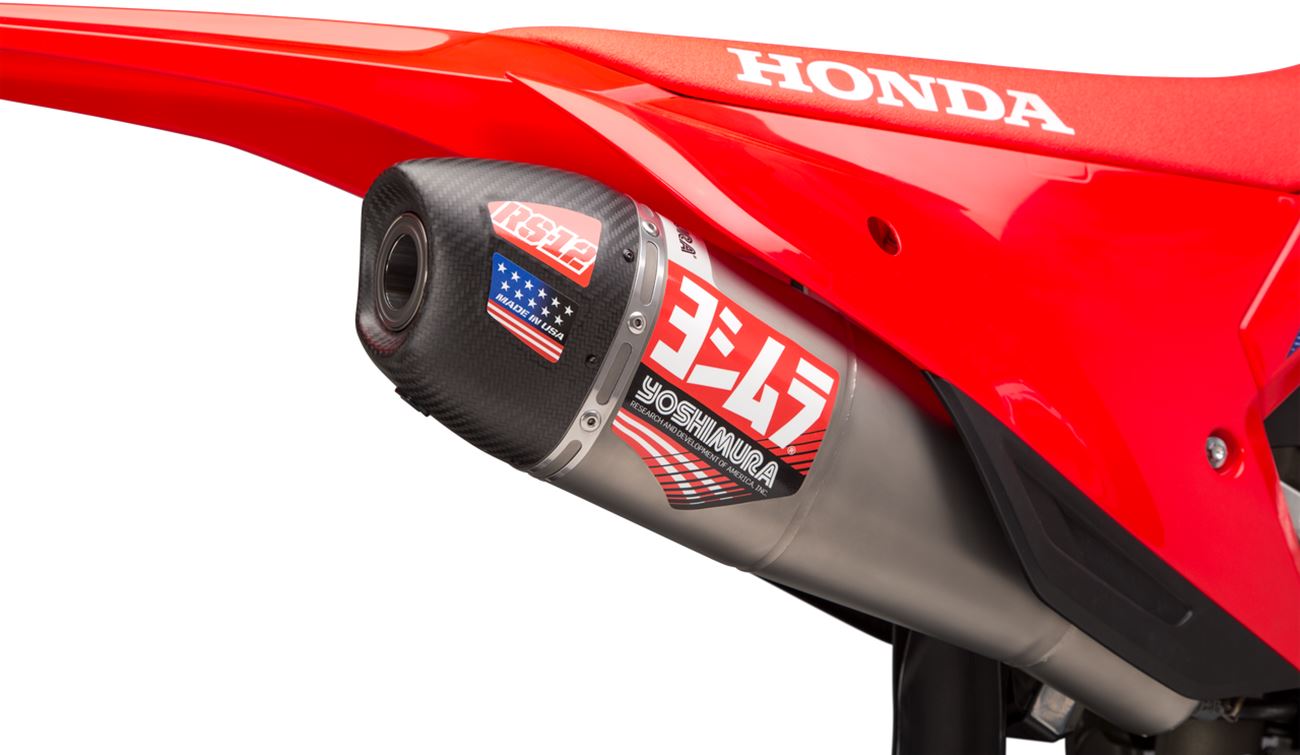 Yoshimura RS-12 Full Exhaust System Stainless Steel Aluminium Carbon Cap For Honda CRF 450R 2021-2023