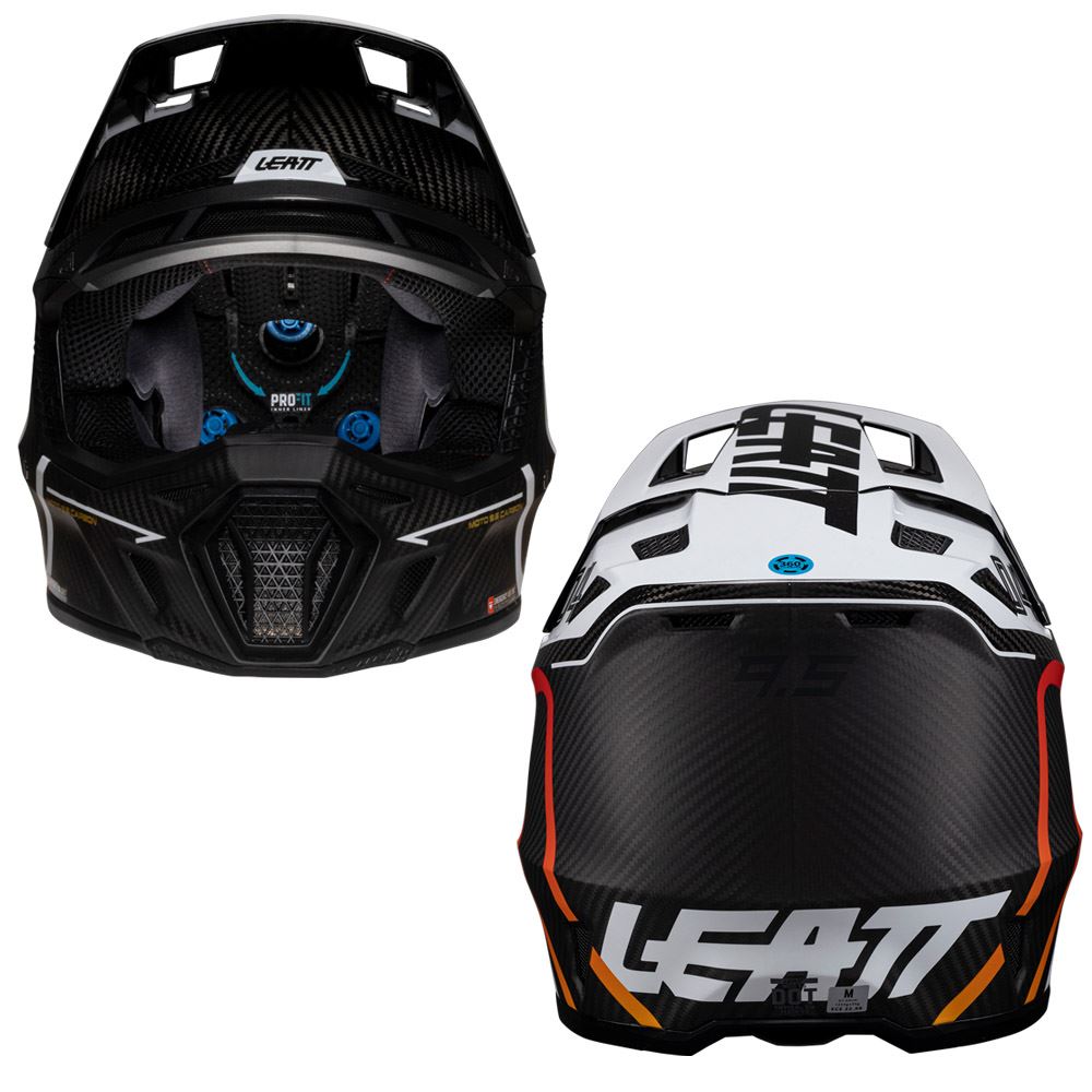 Leatt 2025 Motocross Helmet V25 9.5 Carbon White With 6.5 Iriz Goggles