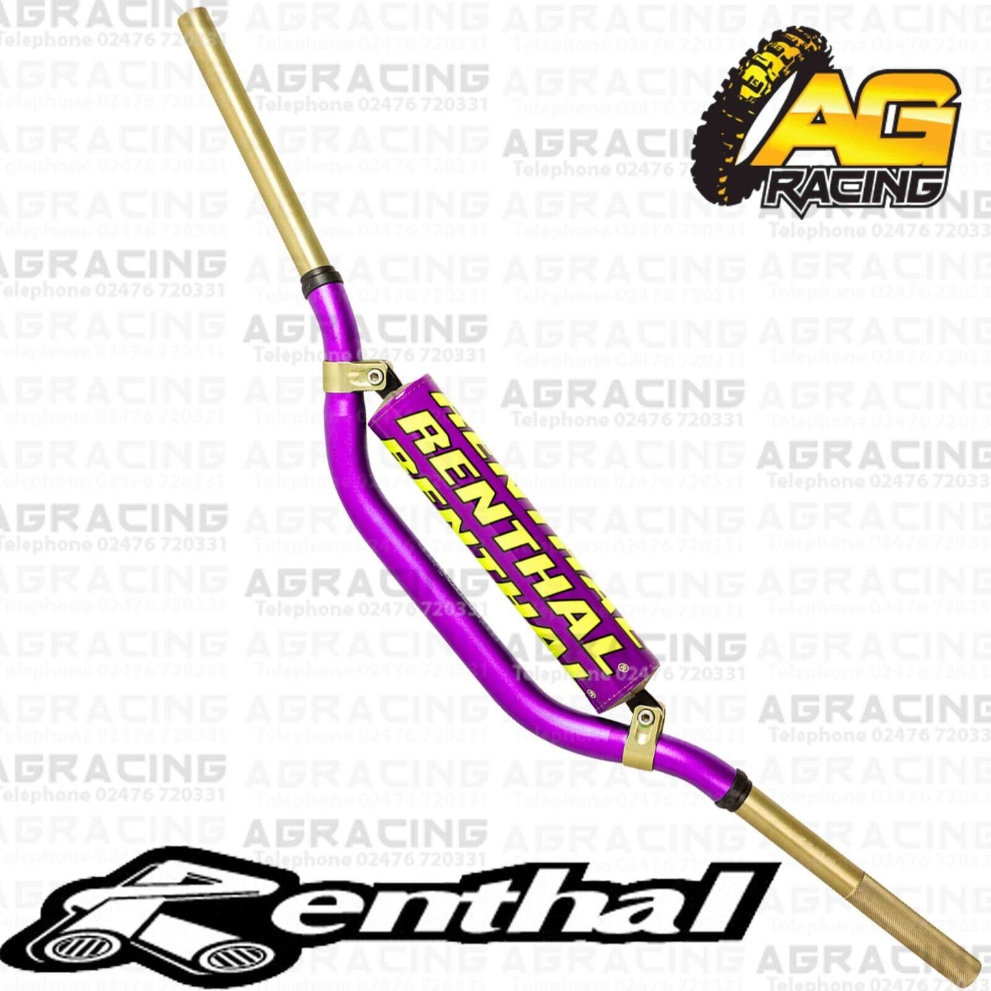 Renthal Twinwall Handlebar Twin Wall Purple Handle Bars 997 Bend