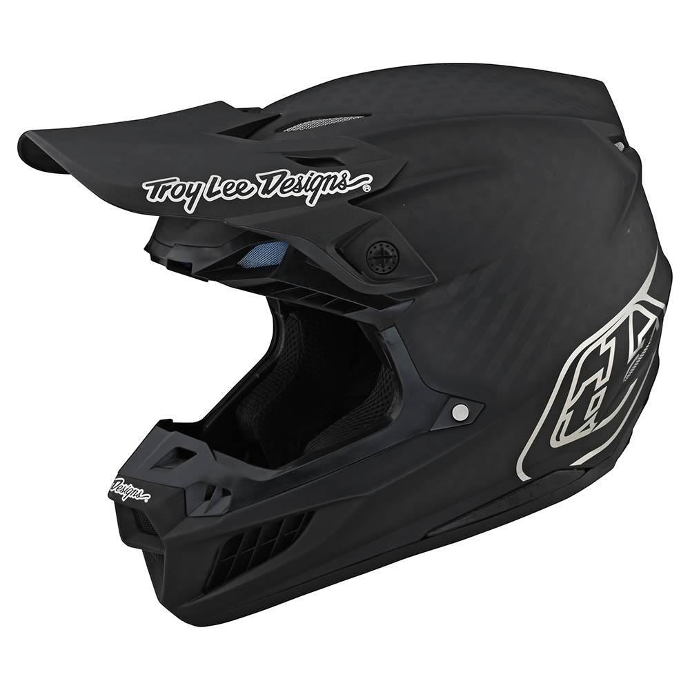 Troy Lee Designs 2025 Motocross Helmet SE5 Carbon Stealth Black Chrome