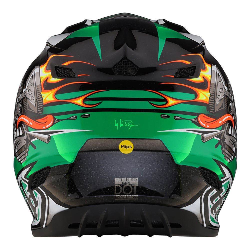 Troy Lee Designs 2025 SE4 Polyacrylite Helmet W/MIPS Carb Green