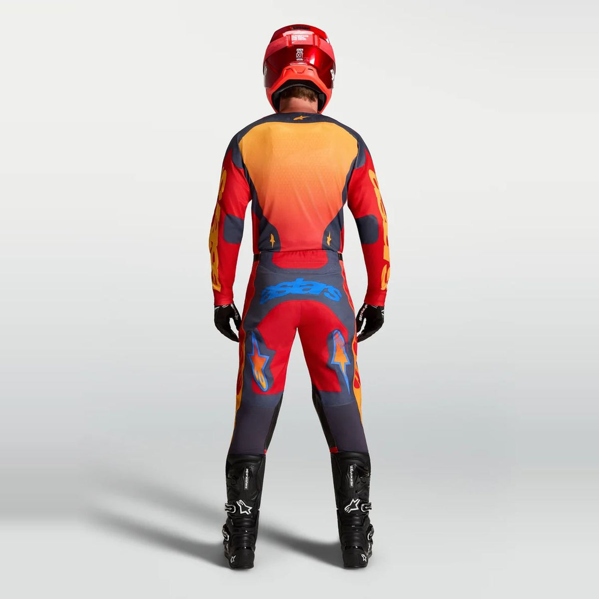 Alpinestars 2027 Racer Hunt MX Combo Kit Fire Red Graystone Hot Coral