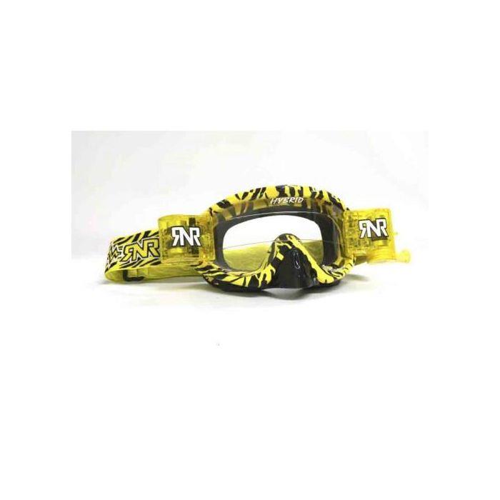 RNR Hybrid Wild Yellow/Black Fully Loaded Goggle Roll Off And Tear Off