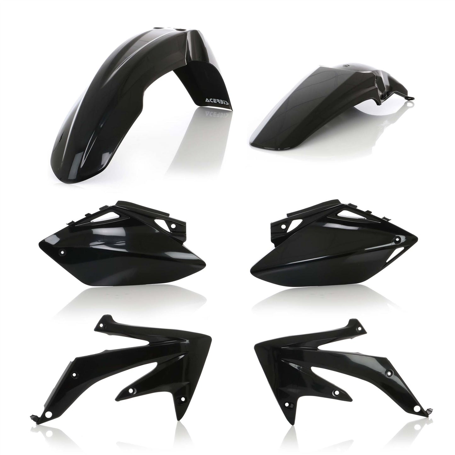 Acerbis Plastic Kit Black For HONDA CRF 450 R 2007-2008