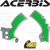 Acerbis X-Grip Frame Protector Guards Silver Green For Kawasaki KX 450 F 2009-2018