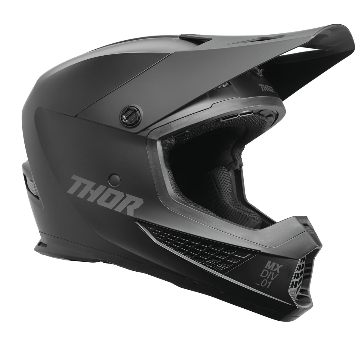 Thor 2025 Motocross Helmet Sector 2 Blackout Solid Black