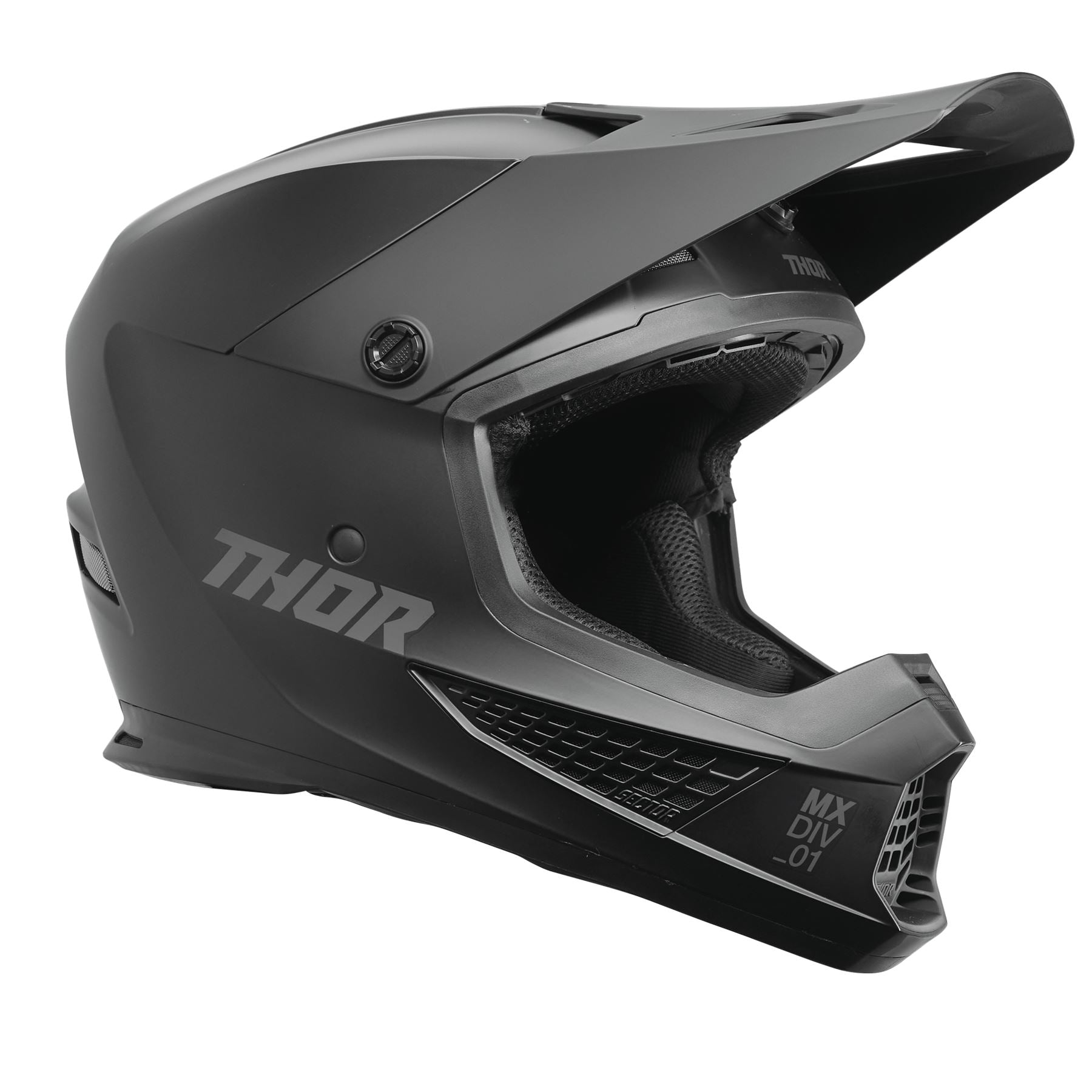Thor 2025 Motocross Helmet Sector 2 Blackout Solid Black