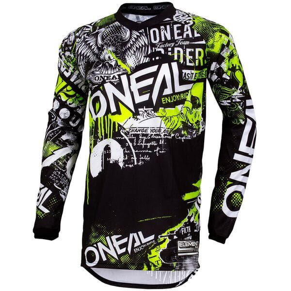 O'Neal 2024 Motocross Jersey Element Attack Youth Black Yellow