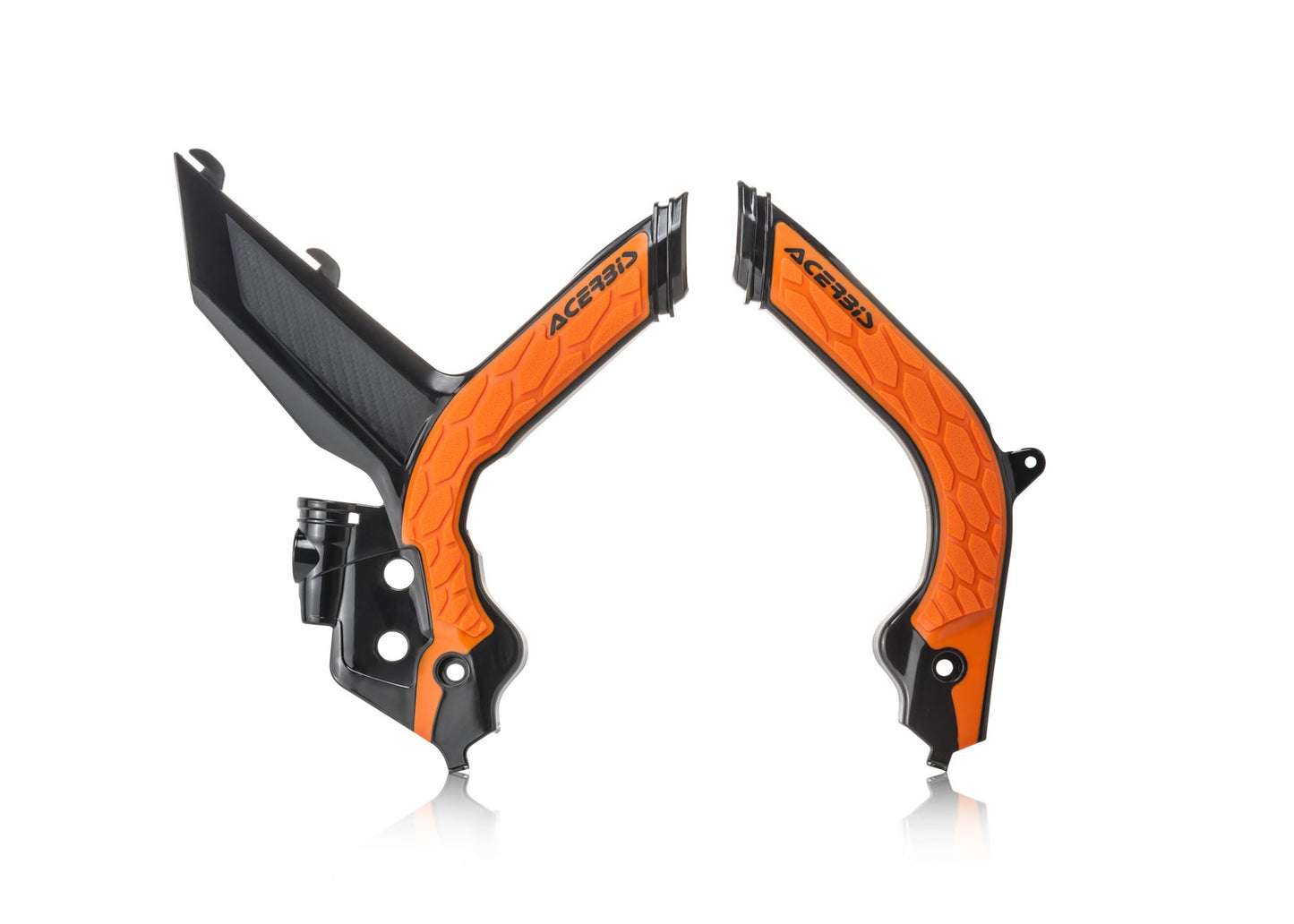 Acerbis X-Grip Frame Protector Guards Black Orange For KTM XCF-W 350 2020-2023