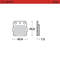 Moto-Master Rear Pro Racing Sintered Brake Pads For Yamaha YFM 350 35RBW 2012-2013