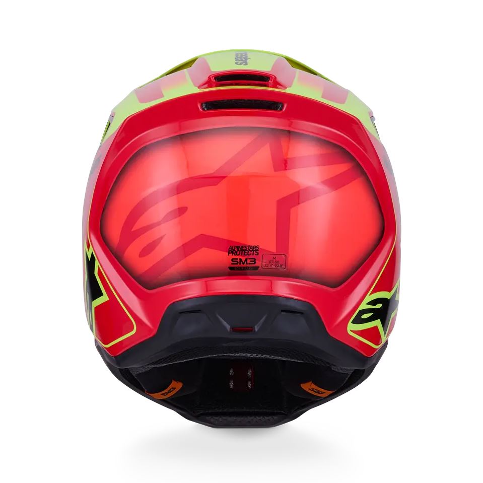 Alpinestars 2026 SM3 Fray Motocross Helmet Red Yellow Flo Black