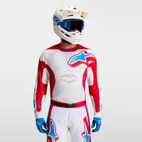 Alpinestars 2027 Racer Hunt MX Jersey White Fire Red Ucla Blue